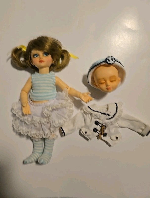In U.S. LUTS 10 Inch YOSD NS BJD Doll, Eyes,  Outfit,  2 Heads & FaceUps Fullset