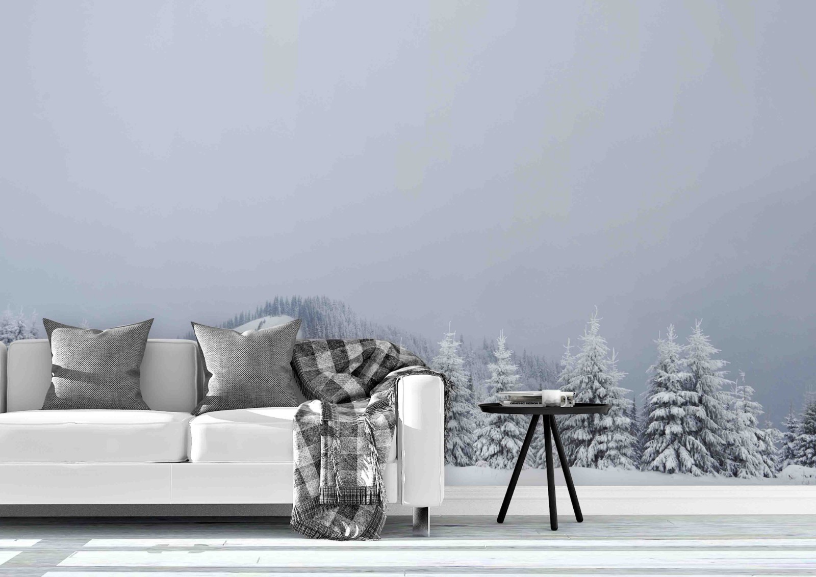 3D Forests Snow Winter Landscape Wall Murals Wallpaper Murals Wall Sticker