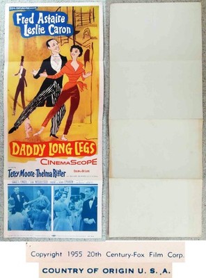Original US Filmplakat Daddy Longlegs - Fred Astaire - Leslie Caron - 1955