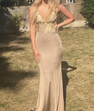 prom dresses 2025 gold Radiant Gold Sequin Lace Prom Dresses Ruffled Off the Shoulder Evening Dress 24050 Custom Colors / US14 main image 0