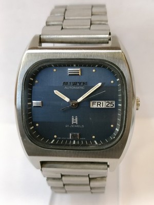 ALLWYN AUTOMATIC 21 JEWELS BLUE DIAL Y381-5003 INDIA MEN'S WORKING CONDITION