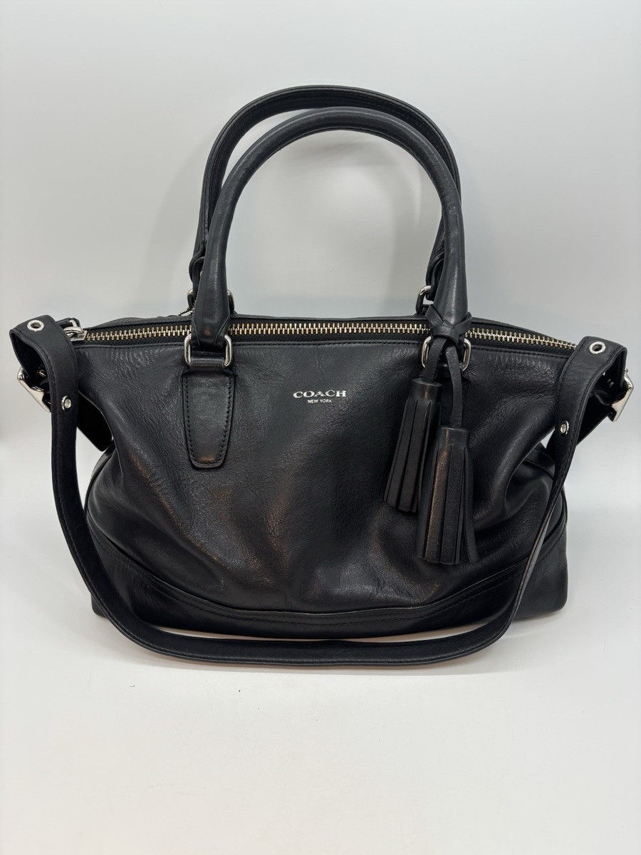 COACH Legacy Molly Satchel Tote Bag Black Leather/ Tassels ~ G1269