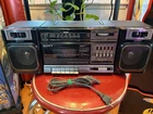 VTG Sony CFS-1000 Black AM/FM Stereo Cassette Recorder Player Boombox Works