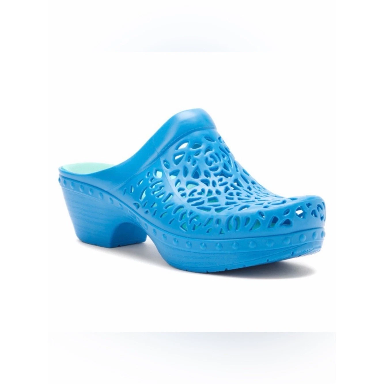 Dansko Pippa Clogs EU 39 Blue Cutout Slip On Comfort Shoes Lightweight