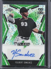 2020 Leaf Flash #BA-YS1 Yolbert Sanchez Base Autographs Green #/25