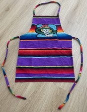 Cooking Apron Embroidered Mexican Day of The Dead Skeleton Sugar Skull Floral