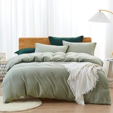 Dreaming Wapiti Duvet Cover Queen,Washed Microfiber Green Queen Size Duvet Co...