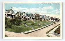 Vintage Myrtle Avenue New Brighton PA Linen Postcard by Robbins & Son