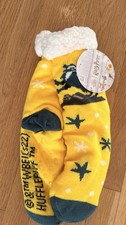 Harry Potter Hufflepuff Sherpa Lined Slipper Socks Brand New with Tags One Size