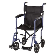 NOVA Steel Transport Chair, 19" Seat, Blue - 319B