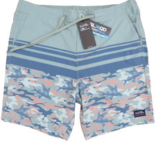 Salt Life Board Shorts 34 SLX QD blue mens Camo camoflauge Flying Fish pocket