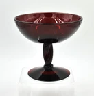 Vintage Blenko Glass Compote / Bowl - Design #444CP - Dark Ruby