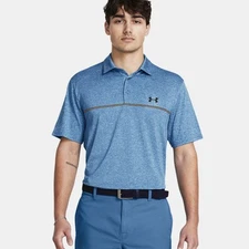 NEW Under Armour Playoff 3.0 Men’s Size Medium Stripe Golf Polo Photon Blue