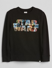 Gap X Star Wars Kids Crewneck Sweatshirt Size 6-7 Longsleeve Black Pullover