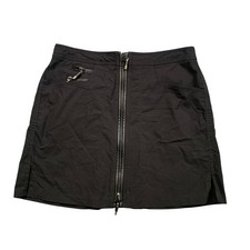 Jamie Sadock Skirt Womens 6 Black Front Zipper Grunge Full Front Zip Retro Golf