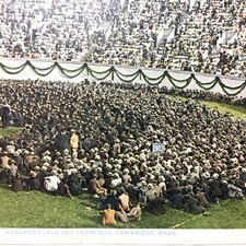 Vintage Postcard Harvard Class Day Exercises Cambride Massachusetts