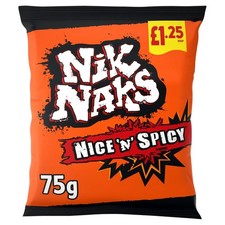 Nik Naks Nice 'N' Spicy Crisps Pack Of 20 x 75 gm