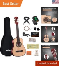Beginner Acoustic Classical Guitar 30 Inch Nylon Strings Wooden Guitar Bundle...