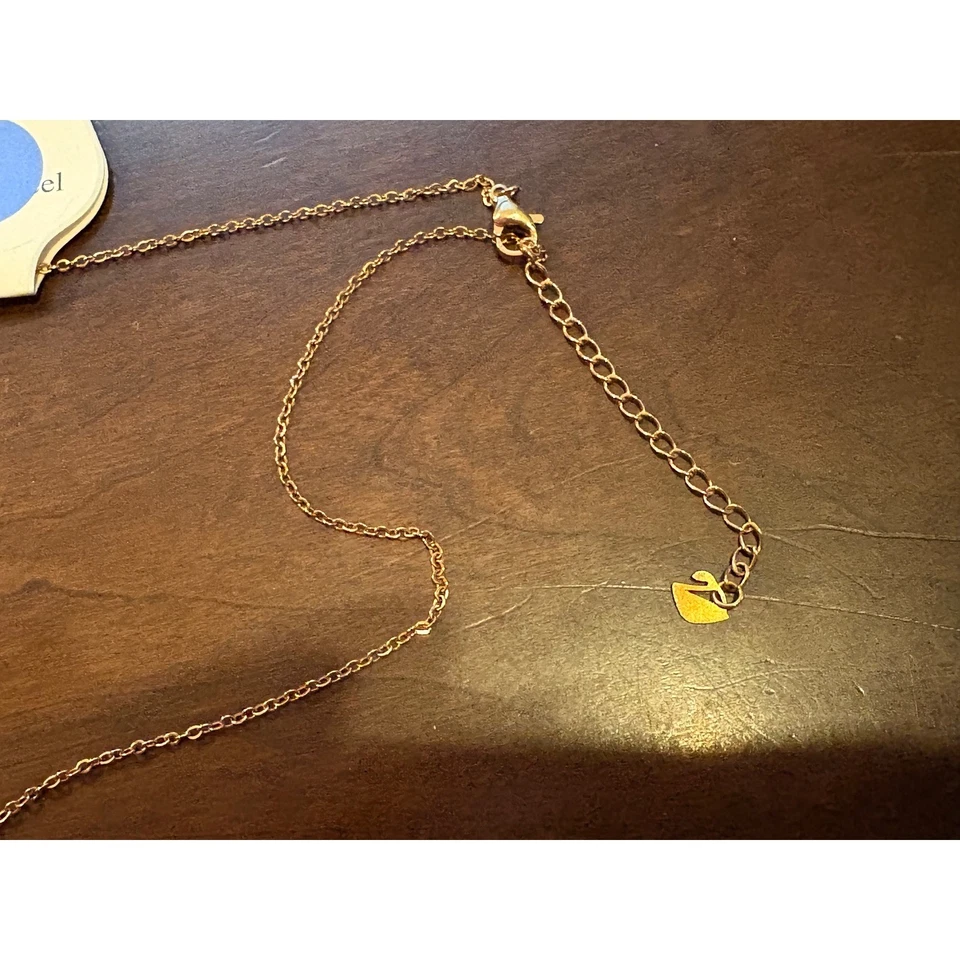 Женское ожерелье из нержавеющей стали с черным лебедем костюм розовое золото - Изображение 4 из 4