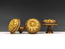 Ø34mm,3 Anciens Boutons de Meuble en Bronze,Porte,Poignée,Tiroir,style Louis XVI