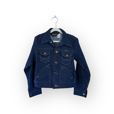 vintage wrangler youth denim jean jacket boys size 12 deadstock NWT 80s USA made