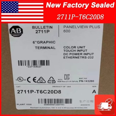 NEW Allen-Bradley 2711P-T6C20D8 PanelView Plus 600 Graphic Terminal 2711PT6C20D8