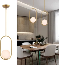 Modern Gold Pendant Light Hanging Chandelier Globe Fixture Adjustable Ceiling