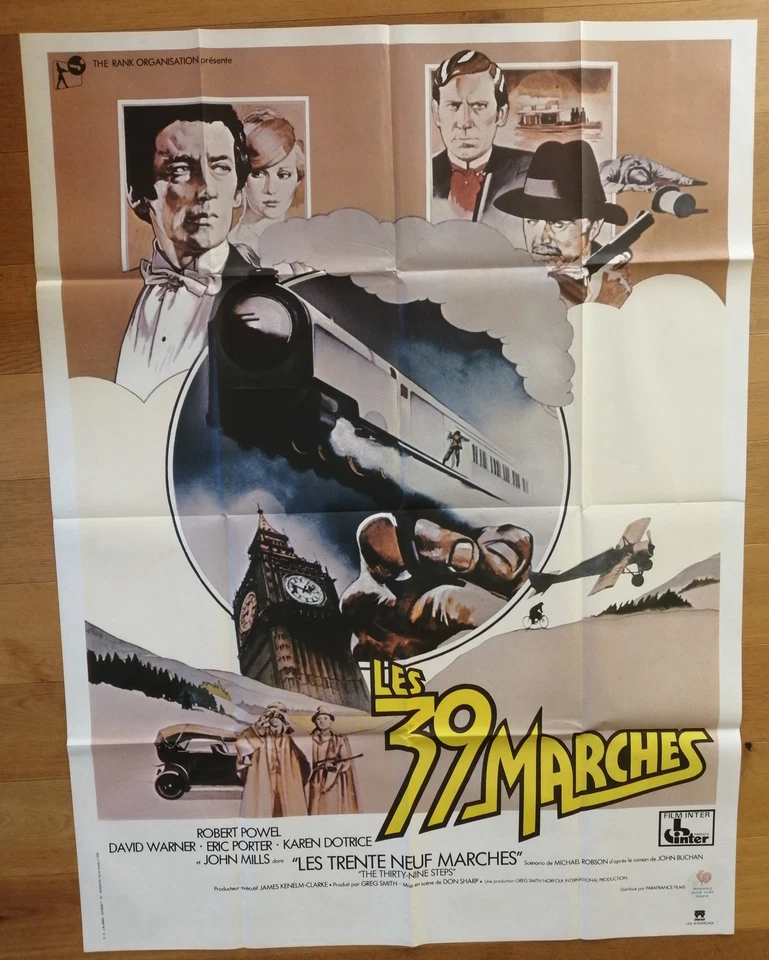 39 MARCHES train big ben affiche cinema originale 160x120 cm 39 STEPS - Photo 1/1