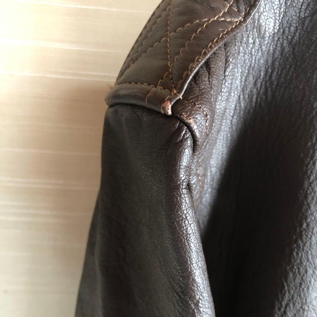 Buzz Rickson's A-2 Flight Jacket Leather Brown Mi… - image 16