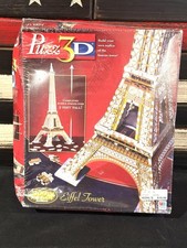 2005 Puzz 3D Eiffel Tower 300 Piece Wrebbit Hasbro Puzzle NEW SEALED