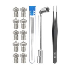 3D Nozzles Kit, 10pcs 3D Printer Stainless Steel Nozzles 0.3mm, Cleaning Needles