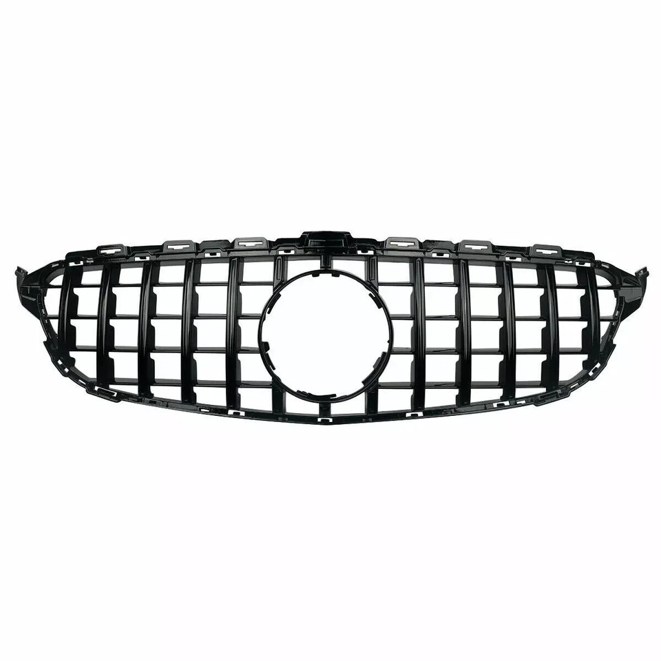 GTR Style Grill Grille 2015-2018 for Mercedes Benz W205 C200 C250 C300 C43 Black - Imagem 2 de 4