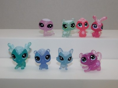 LPS Littlest Pet Shop Frosted Wonderland Lot of 8 Mini Pet Figures Hasbro