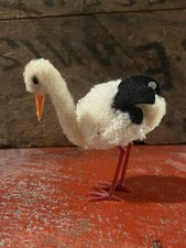 Vintage Steiff Woolen Pom Pom Stork Bird Germany Toy 1970  s 4  Tall W/id