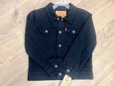 NEW LEVIS KIDS BLACK TRUCKER DENIM JEAN JACKET SIZE 6 and Size 7