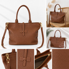 Damen Leder Handtasche Shopper Tasche Echtled...