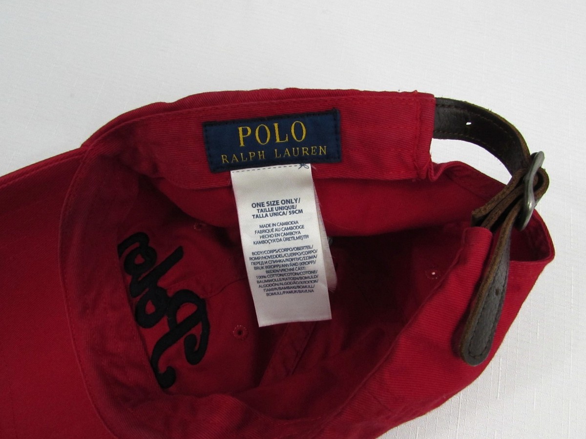 Polo Ralph Lauren Polo RL 67 Cursive Logo Leather Strap Baseball
