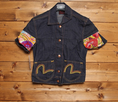 EVISU Jeansjacke Größe S Petite Neu Vintage (Sa3077) Denim