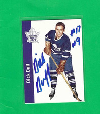 DICK DUFF 1994 PARKHURST '56-57 MISSING LINK TORONTO MAPLE LEAFS AUTOGRAPH CARD
