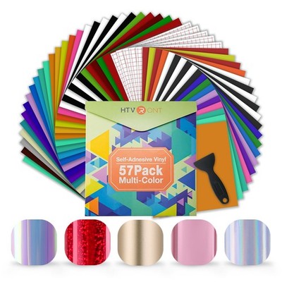 Permanent Vinyl - 57 Pack 12'' x 12'' Permanent Adhensive Vinyl Bundle Compatib...