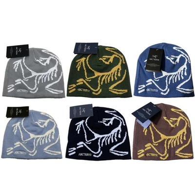 Orca Black Merino Wool Knitted Arct Bird Head Black Toque Beanie Hat 9 Colors