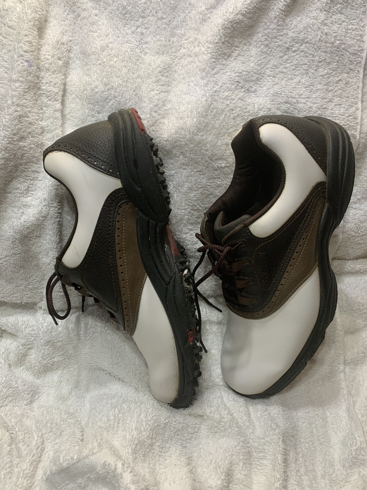 Footjoy Foot Men s GreenJoys Golf Shoes White/Brown/Tan (FJ45402