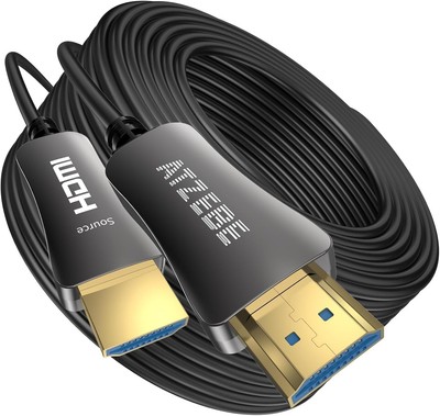 Versatile 50ft HDMI Fiber Optic Cable - 4K@60Hz for Projector, TVs, and Gaming