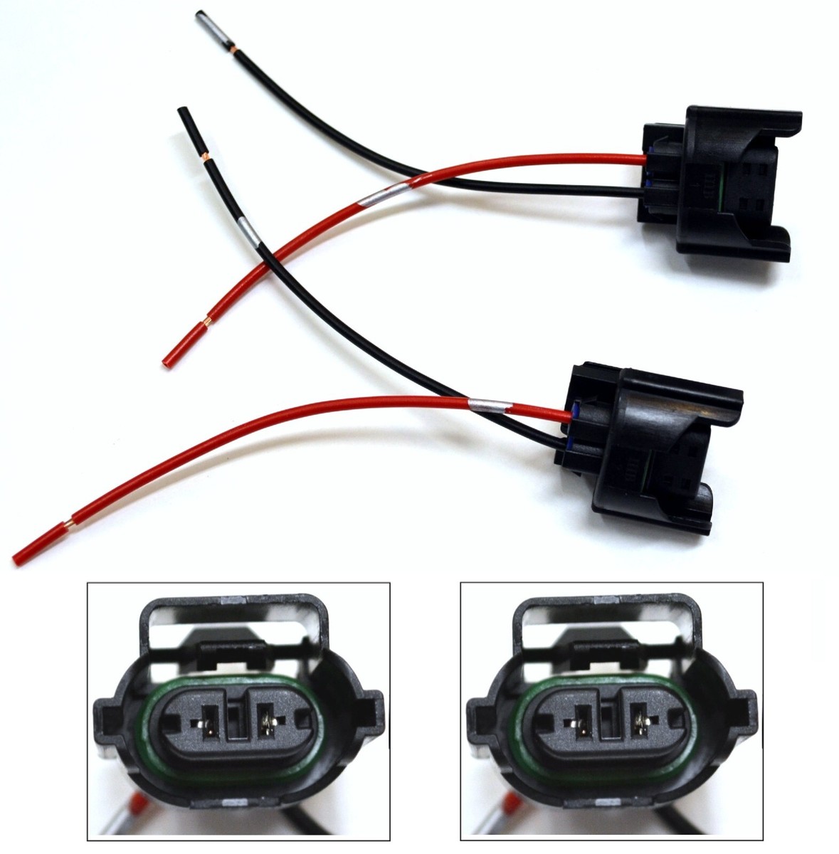 H11 Wire Pigtail Female Two Harness Head Light Low Beam Socket Connector Plug O - Foto 3