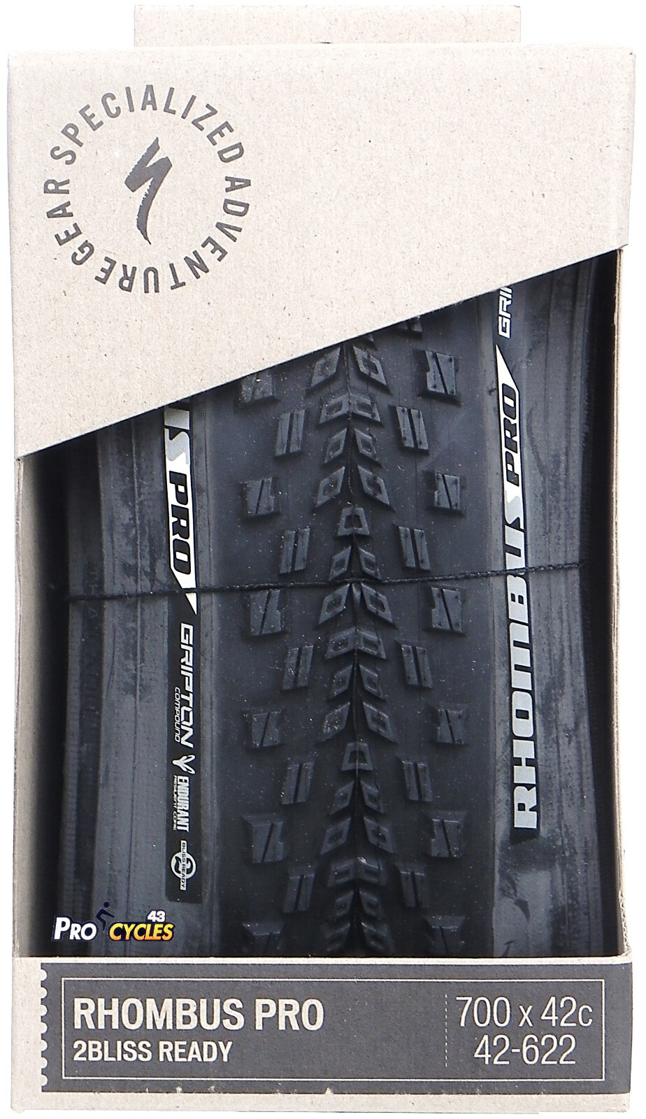 Pneu Specialized Rhombus Pro Tubeless Ready 700x42c pour vélo de gravel