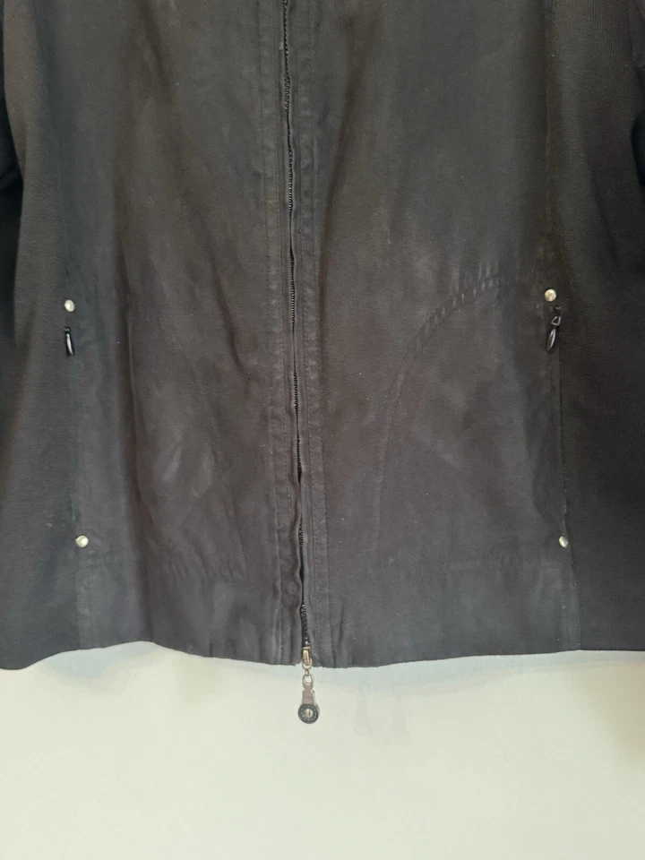 Jamie Sadock Women’s s Silk Blend Jacket Size M Black Golf Casual Quite Luxury - Изображение 3 из 4