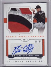 2016 National Treasures Brian Ellington Rookie RPA 78/99 Patch Marlins Auto