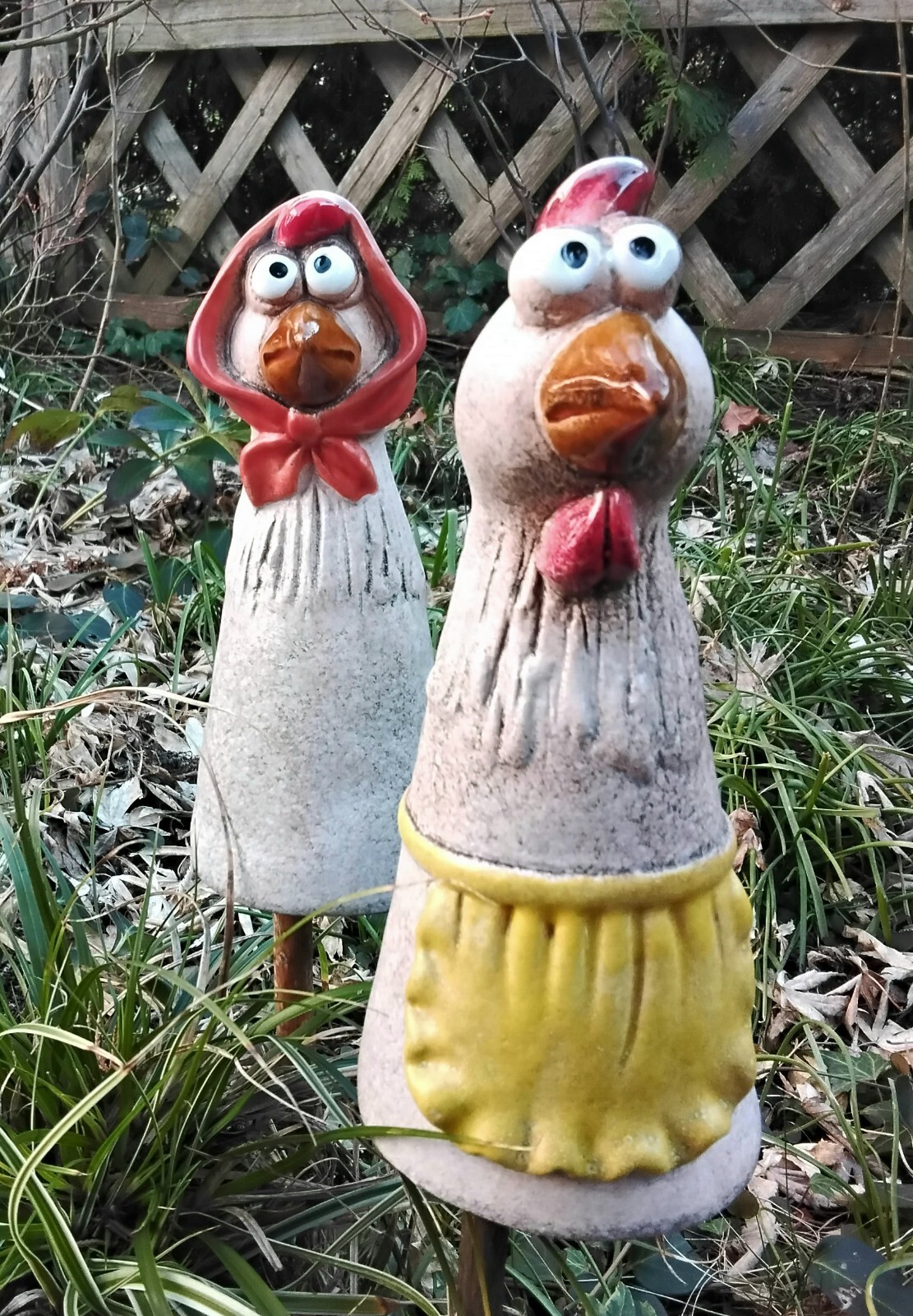 Zaunhocker, witzige Hühner, 20 cm hoch