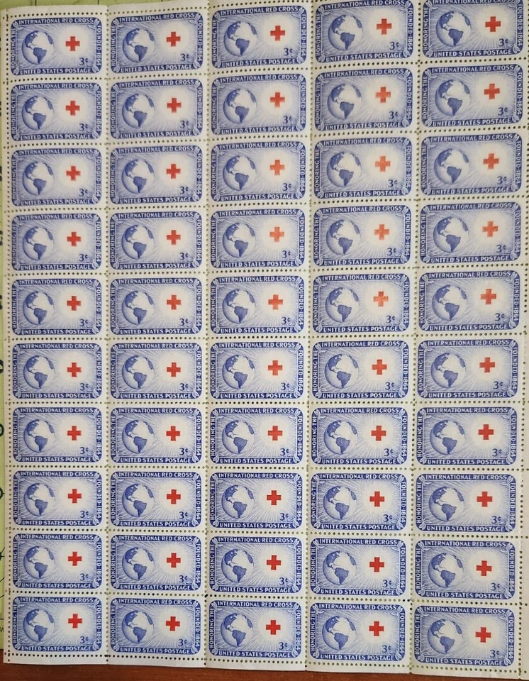 Scott #1016 International Red Cross 3 Cent Stamp Sheet Of 50 MNH 1973 - Image 2 of 2