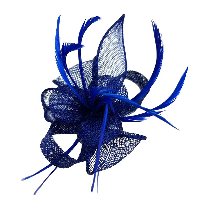 Finecy In Small Flower Feather Hair Hat Fascinator Headband Clip Wedding Royal Ascot Race Navy - Foto 14